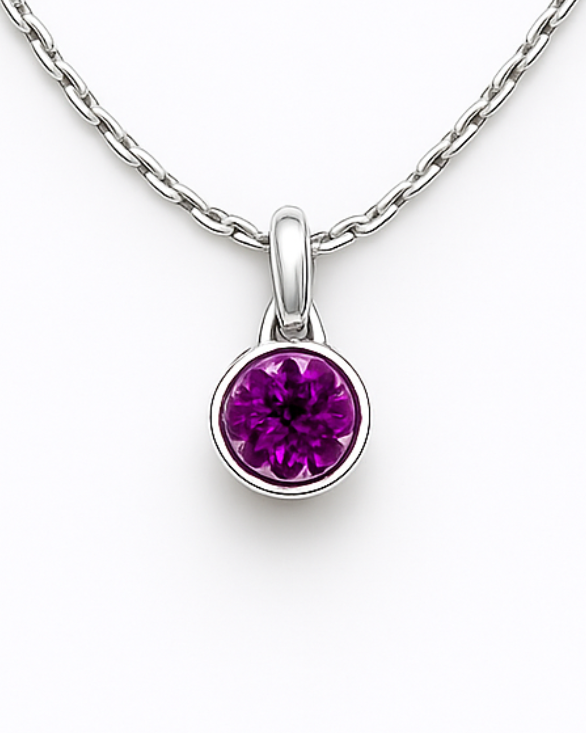 Amethyst (Purple) color pendant (Silver)