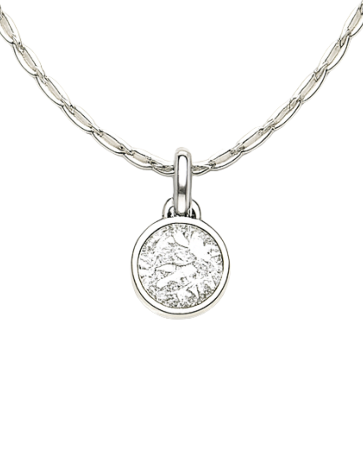 Clear Quartz (White) color pendant (Silver)