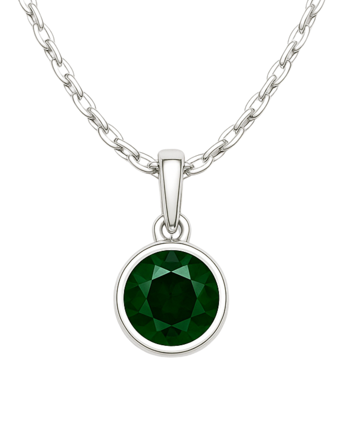 Emerald (Green) color pendant (Silver)