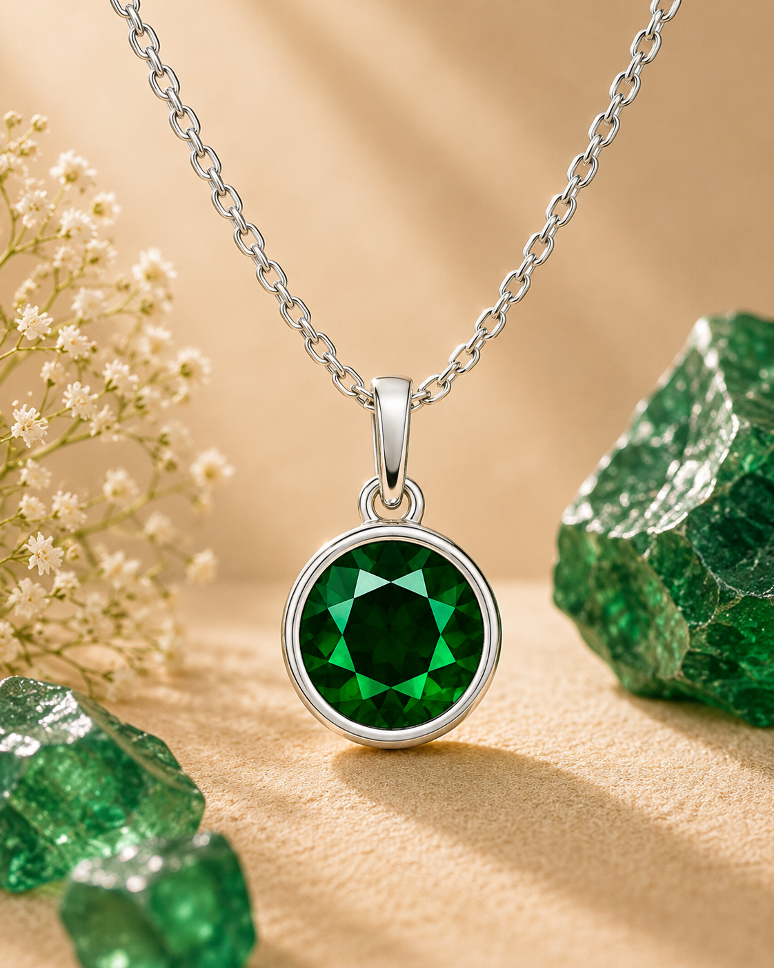 Emerald Kundli Stone Pendant