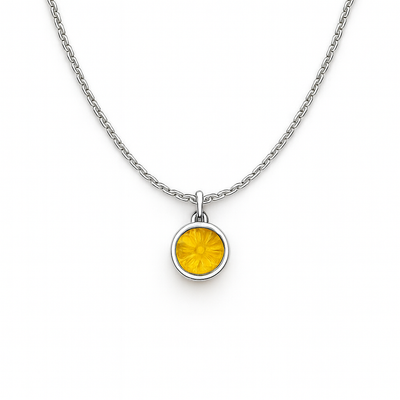 Citrine Kundli Stone Pendant