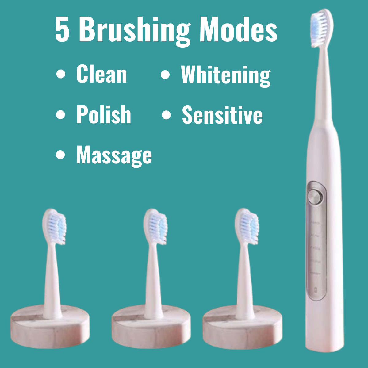 SMART ELECTRIC SONIC TOOTHBRUSH WITH 4 HEADS (RECHARGEABLE & CORDLESS)