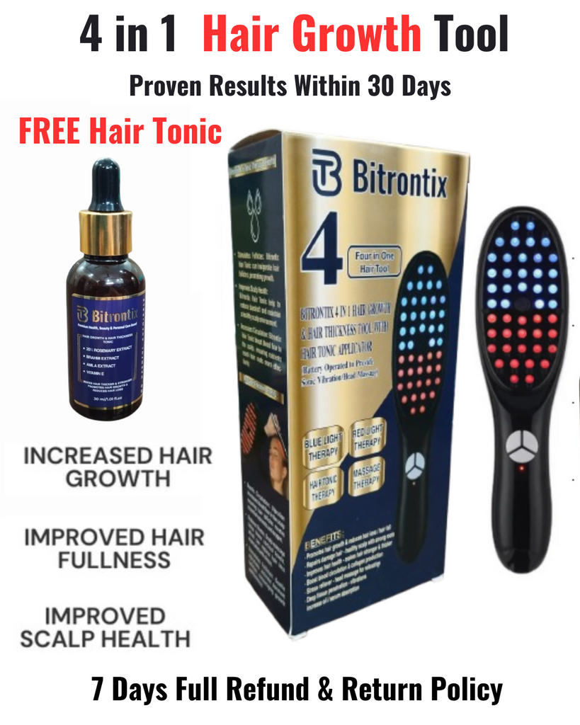 Bitrontix 4 in 1 Hair Growth & Hair Thickness Tool with Free Hair Tonic