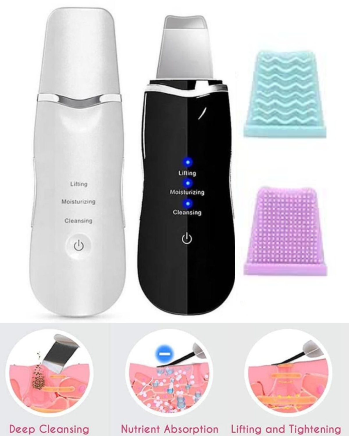 Bitrontix 3 in 1 Whitehead and Blackhead Remover (3 Modes for lifting, cleansing and moisturizing)