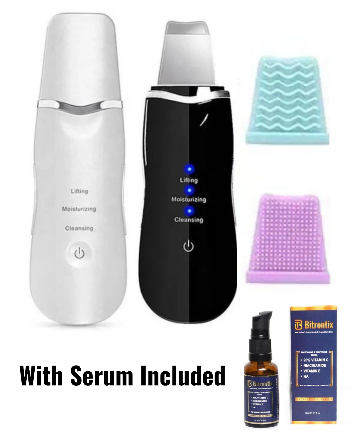 Bitrontix 3 in 1 Whitehead and Blackhead Remover with Serum (3 Modes for lifting, cleansing and moisturizing)