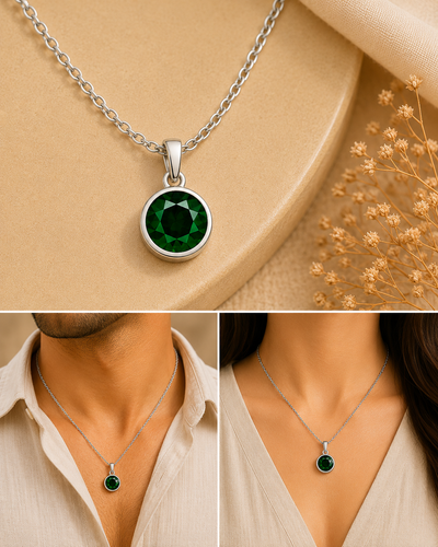 Emerald Kundli Stone Pendant