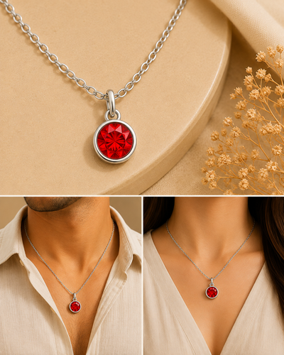 Ruby Kundli Stone Pendant