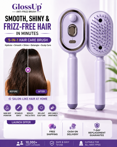 GlossUp Anti-Frizz Brush - Smooth. Shine. Gloss Up.