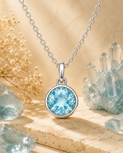 Aquamarine Kundli Stone Pendant