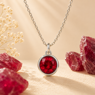Ruby Kundli Stone Pendant
