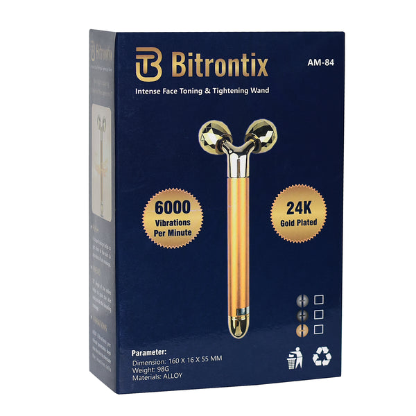 BITRONTIX™️  INTENSE FACE SLIMMING / TONING & TIGHTENING WAND WITH SONIC VIBRATIONS (BATTERY OPERATED) ***INCLUDES FREE VELVET POUCH