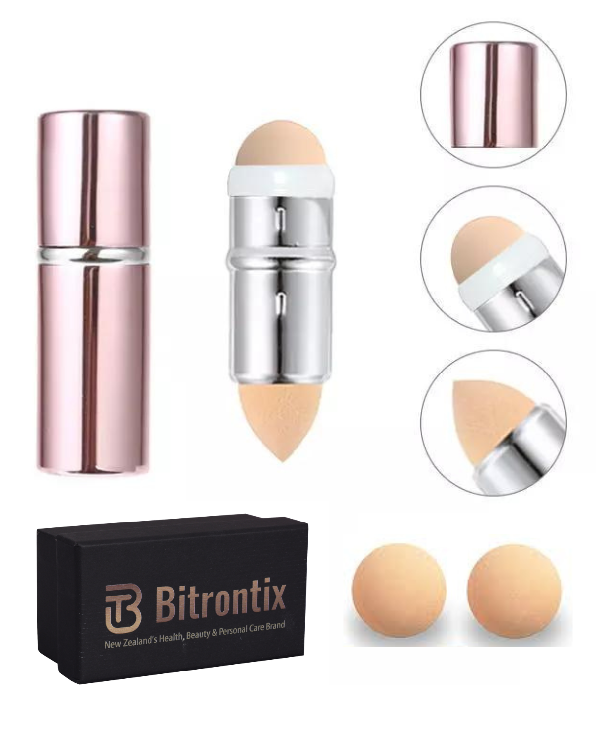 BITRONTIX™️  2 in 1 Makeup mattifier & Makeup blender (With Free Velvet Pouch & 1 Extra Volcanic Stone Ball)