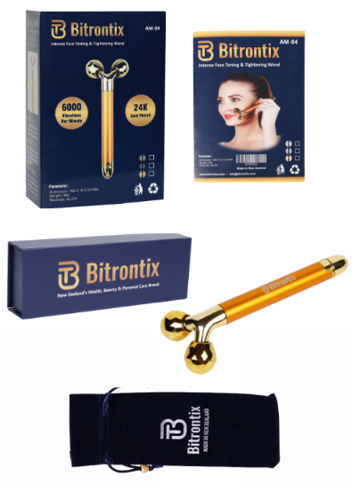 BITRONTIX™️  INTENSE FACE SLIMMING / TONING & TIGHTENING WAND WITH SONIC VIBRATIONS (BATTERY OPERATED) ***INCLUDES FREE VELVET POUCH